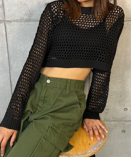 ROGER AND RAW（ロジャーアンドロウ）の「ショート丈ニットTOPS（Tシャツ/カットソー・レディース・ブラック/ベージュ/ホワイト・FREE）」の15枚目の写真