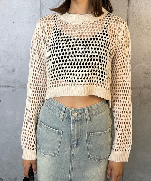 ROGER AND RAW（ロジャーアンドロウ）の「ショート丈ニットTOPS（Tシャツ/カットソー・レディース・ブラック/ベージュ/ホワイト・FREE）」の18枚目の写真