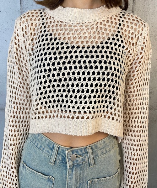 ROGER AND RAW（ロジャーアンドロウ）の「ショート丈ニットTOPS（Tシャツ/カットソー・レディース・ブラック/ベージュ/ホワイト・FREE）」の19枚目の写真