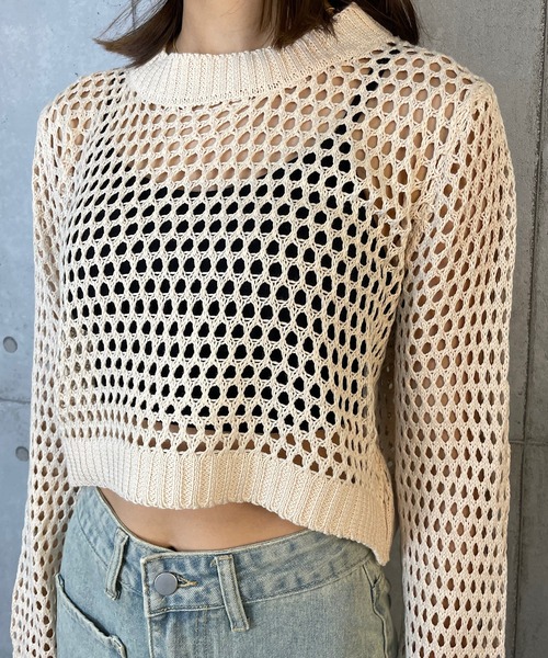 ROGER AND RAW（ロジャーアンドロウ）の「ショート丈ニットTOPS（Tシャツ/カットソー・レディース・ブラック/ベージュ/ホワイト・FREE）」の20枚目の写真