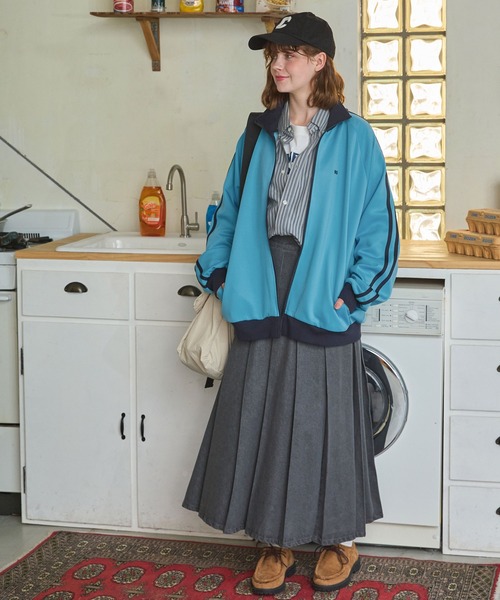 MONO-MART LADY'S（モノマートレディース）の「ワンポイントナンバリング刺繍ライントラックジャケット（ジャージ・レディース・グリーン/ネイビー/ベージュ/ブラウン/ライトブルー/アイボリー・FREE）」の15枚目の写真