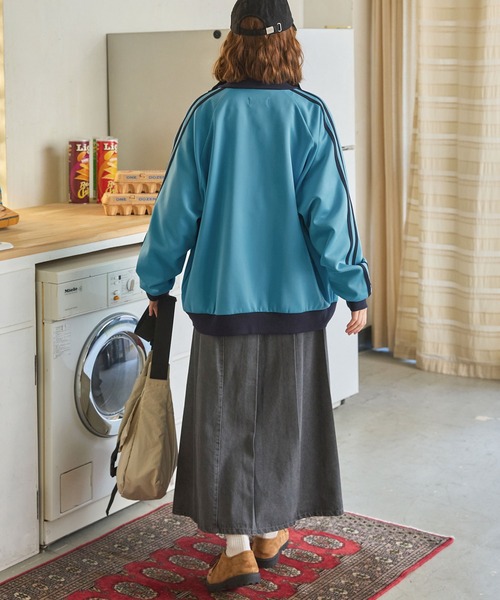 MONO-MART LADY'S（モノマートレディース）の「ワンポイントナンバリング刺繍ライントラックジャケット（ジャージ・レディース・グリーン/ネイビー/ベージュ/ブラウン/ライトブルー/アイボリー・FREE）」の19枚目の写真