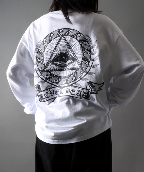 SITRY(シトリー)の「oversize rude graphic print long sleeve T-shirt/オーバーサイズ ルードグラフィック ロングスリーブTシャツ(Tシャツ/カットソー・メンズ・ホワイト/ブラック系その他/ホワイト系その他/ブラック・L/M)」の2枚目の写真