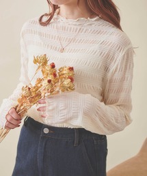 【150㎝前後の小柄さんサイズ】シャーリングシアートップス