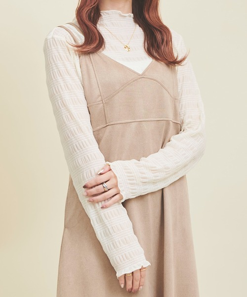 mil(ミル)の「【150㎝前後の小柄さんサイズ】シャーリングシアートップス(Tシャツ/カットソー・レディース・チャコールグレー/ダークブラウン/アイボリー・XS/S)」の7枚目の写真
