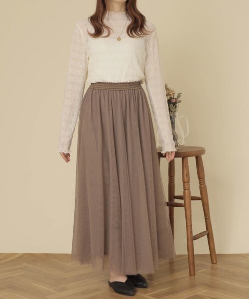mil(ミル)の「【150㎝前後の小柄さんサイズ】シャーリングシアートップス(Tシャツ/カットソー・レディース・チャコールグレー/ダークブラウン/アイボリー・XS/S)」の8枚目の写真