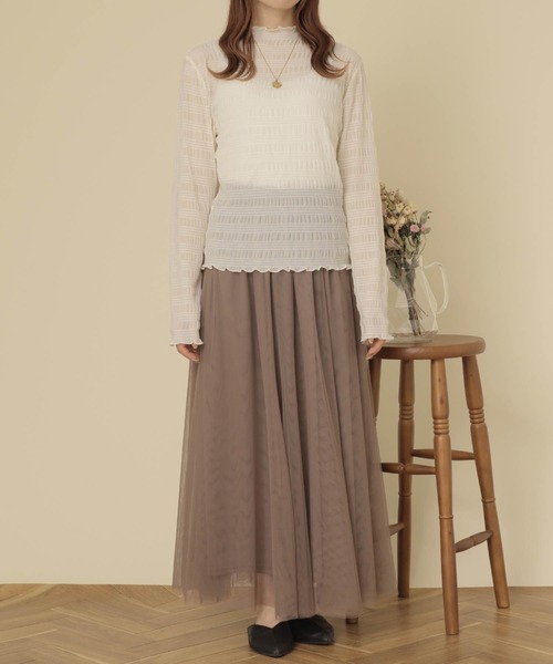 mil(ミル)の「【150㎝前後の小柄さんサイズ】シャーリングシアートップス(Tシャツ/カットソー・レディース・チャコールグレー/ダークブラウン/アイボリー・XS/S)」の10枚目の写真