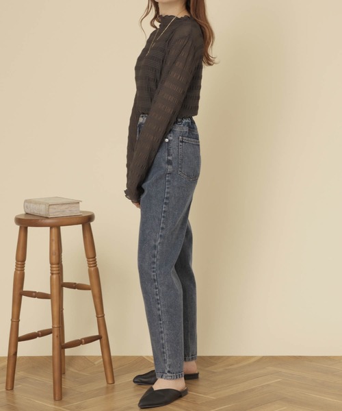 mil(ミル)の「【150㎝前後の小柄さんサイズ】シャーリングシアートップス(Tシャツ/カットソー・レディース・チャコールグレー/ダークブラウン/アイボリー・XS/S)」の14枚目の写真