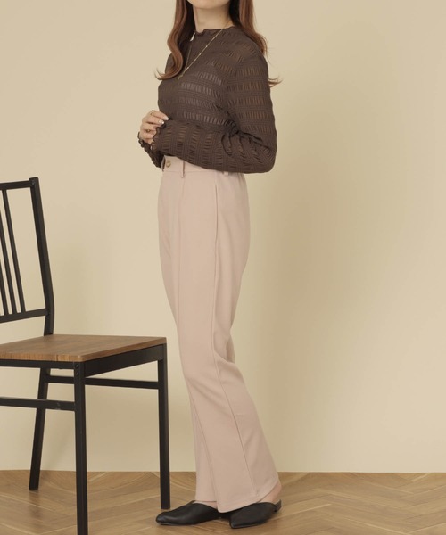 mil(ミル)の「【150㎝前後の小柄さんサイズ】シャーリングシアートップス(Tシャツ/カットソー・レディース・チャコールグレー/ダークブラウン/アイボリー・XS/S)」の16枚目の写真