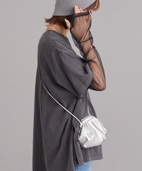 CIAOPANIC TYPY（チャオパニックティピー）の「袖切替シアーレイヤードTEE（Tシャツ/カットソー・レディース・ブラック/ホワイト/ベージュ・ONE SIZE）」の16枚目の写真