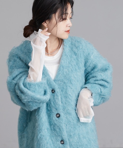 CIAOPANIC TYPY（チャオパニックティピー）の「袖切替シアーレイヤードTEE（Tシャツ/カットソー・レディース・ブラック/ホワイト/ベージュ・ONE SIZE）」の6枚目の写真