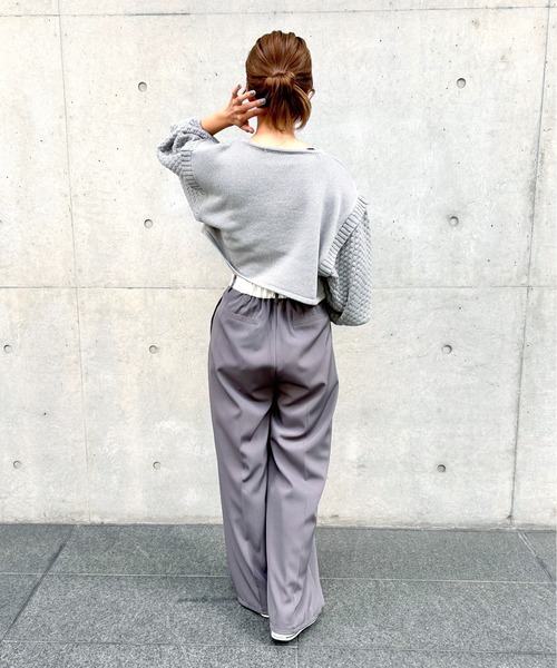 Meli rich（メリーリッチ）の「ポップコーンショート丈ニット（ニット/セーター・レディース・レッド/グレー/ブラック/アイボリー・MEDIUM）」の12枚目の写真