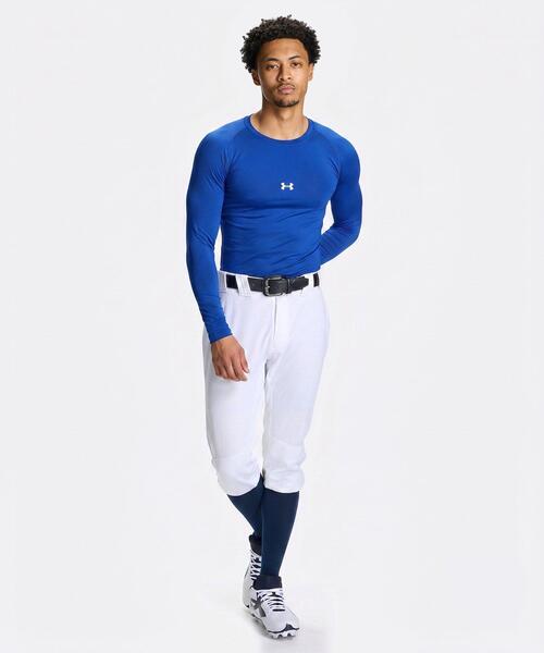 UNDER ARMOUR(アンダーアーマー)の「UAヒートギアアーマー コンプレッション ロングスリーブ クルーネック シャツ(ベースボール/メンズ)(Tシャツ/カットソー・メンズ・ブルー・M/XL/L/S/XXL/3XL)」の3枚目の写真