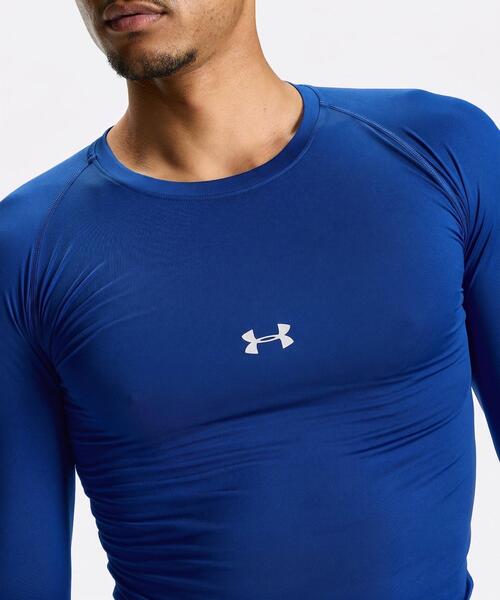 UNDER ARMOUR(アンダーアーマー)の「UAヒートギアアーマー コンプレッション ロングスリーブ クルーネック シャツ(ベースボール/メンズ)(Tシャツ/カットソー・メンズ・ブルー・M/XL/L/S/XXL/3XL)」の4枚目の写真