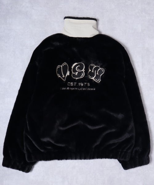 VISION STREET WEAR(ヴィジョンストリートウェア)の「【VISION STREET WEAR/ヴィジョンストリートウェア】VSWバックロゴスタンドネックファーブルゾン(ブルゾン・メンズ・ブラック/ホワイト・M/L/XL)」の5枚目の写真