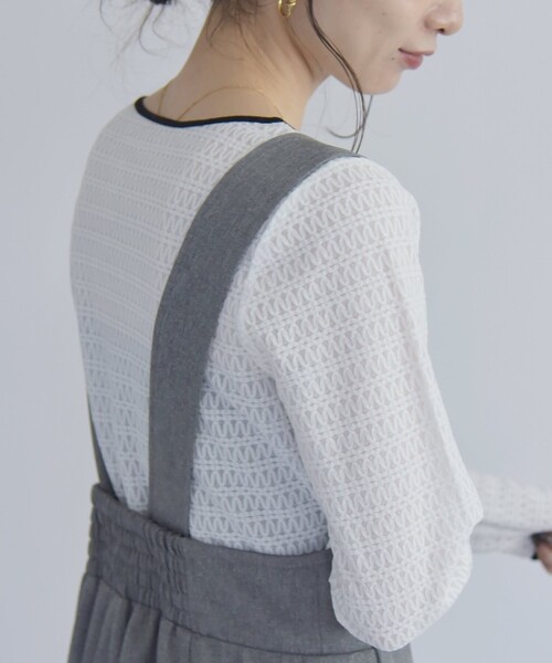 quaranciel(カランシエル)の「quaranciel:〈洗濯機可能〉ループ レース プルオーバー(Tシャツ/カットソー・レディース・ホワイト/ブラック・ONE SIZE)」の19枚目の写真