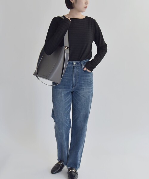 quaranciel(カランシエル)の「quaranciel:〈洗濯機可能〉ループ レース プルオーバー(Tシャツ/カットソー・レディース・ホワイト/ブラック・ONE SIZE)」の20枚目の写真