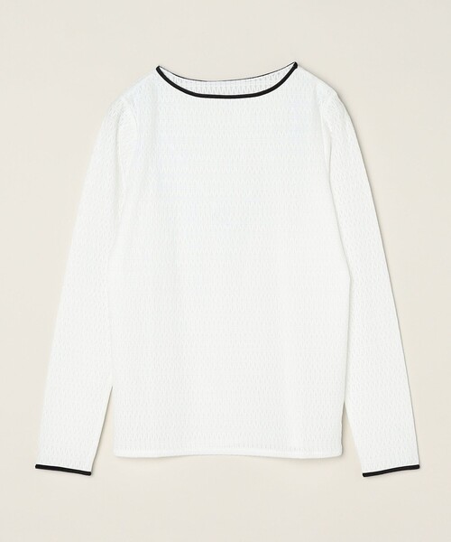 quaranciel(カランシエル)の「quaranciel:〈洗濯機可能〉ループ レース プルオーバー(Tシャツ/カットソー・レディース・ホワイト/ブラック・ONE SIZE)」の7枚目の写真