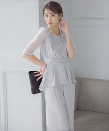 Retica（レティカ）の「パーティードレス パンツスタイル セットアップ シースルー ウエストリボン パンツドレス 20代 30代 お呼ばれ 結婚式（パンツドレス）」