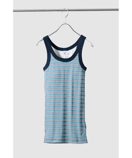 MILLER(ミラー)の「Miller カップ付きボーダーアメスリタンクトップ(タンクトップ・レディース・ブラウン/ブルー系その他/ブルー/ネイビー/アイボリー・FREE)」の5枚目の写真