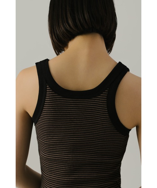 MILLER(ミラー)の「Miller カップ付きボーダーアメスリタンクトップ(タンクトップ・レディース・ブラウン/ブルー系その他/ブルー/ネイビー/アイボリー・FREE)」の9枚目の写真