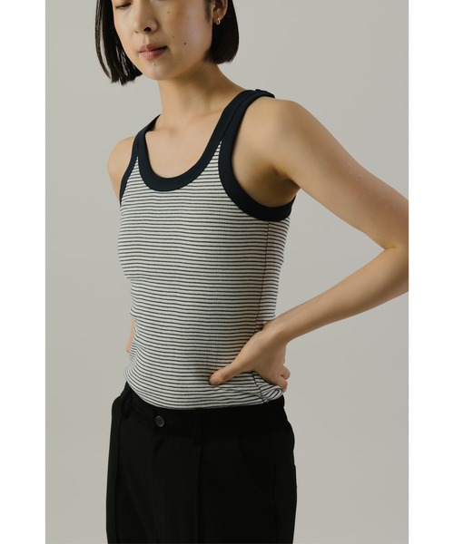 MILLER(ミラー)の「Miller カップ付きボーダーアメスリタンクトップ(タンクトップ・レディース・ブラウン/ブルー系その他/ブルー/ネイビー/アイボリー・FREE)」の12枚目の写真