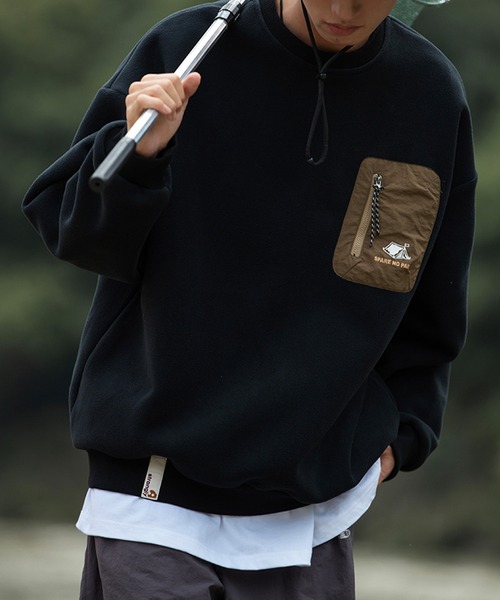 aimoha(アイモハ)の「aimoha outdoor フリースプルオーバー(スウェット・レディース・ブラウン/オフホワイト/ブラック/チョコ・LARGE/MEDIUM/X-LARGE)」の1枚目の写真