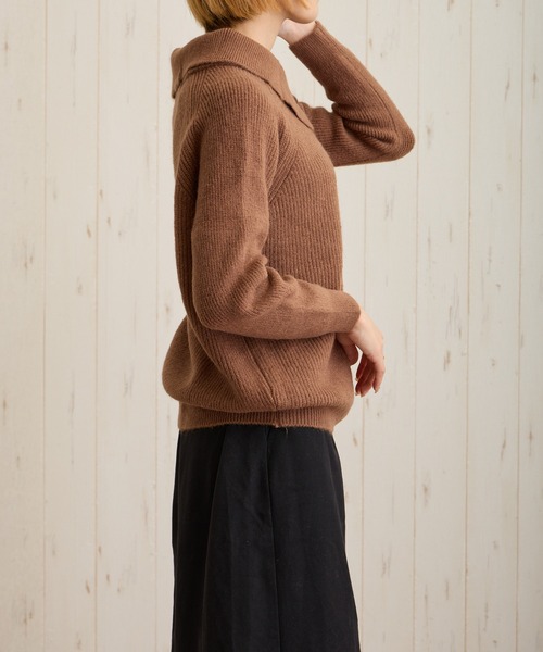 Loco Ocean(ロコオーシャン)の「アシンメトリー ビッグカラー ニット プルオーバー(ニット/セーター・レディース・キャメル/モカ・FREE)」の20枚目の写真