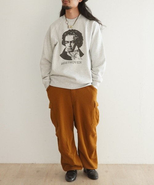 Healthknit(ヘルスニット)の「Healthknit CLASSIC SWEAT L/S BEETHOVEN (54018)(スウェット・メンズ・ヘザーグレー/レッド/マスタード/サンドベージュ・MEDIUM/LARGE/X-LARGE)」の21枚目の写真