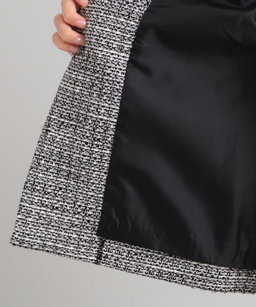 OPAQUE.CLIP（オペークドットクリップ）の「◆≪通勤・セレモニー/セットアップ対応≫ コットンツイードジャケット（ノーカラージャケット・レディース・オフホワイト/ブラック系3/ネイビー・40/38/36/42）」の22枚目の写真