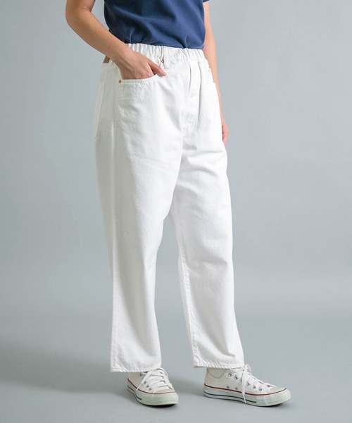 OMNIGOD womens / オムニゴッド] 10ozホワイトデニム 5Pイージールーズ