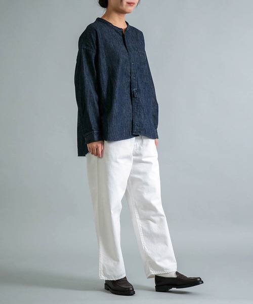 OMNIGOD（オムニゴッド）の「[OMNIGOD womens / オムニゴッド] 10ozホワイトデニム 5Pイージールーズジーンズ（デニムパンツ・レディース・ホワイト・3/2）」の19枚目の写真