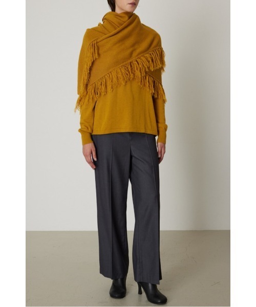 RIM.ARK(リムアーク)の「Tops and fringe stole set(ニット/セーター・レディース・イエロー系その他/ダークブルー/キャメル/チャコールグレー・FREE)」の11枚目の写真
