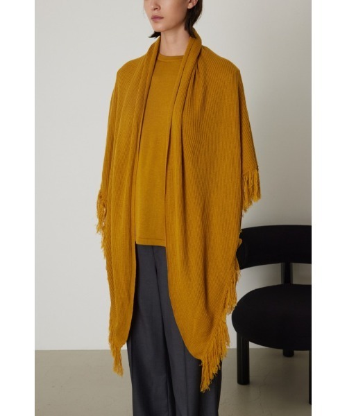 RIM.ARK(リムアーク)の「Tops and fringe stole set(ニット/セーター・レディース・イエロー系その他/ダークブルー/キャメル/チャコールグレー・FREE)」の9枚目の写真