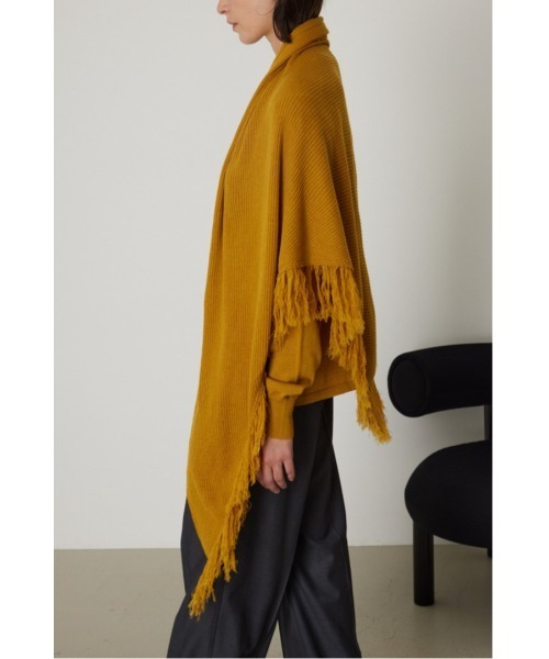 RIM.ARK(リムアーク)の「Tops and fringe stole set(ニット/セーター・レディース・イエロー系その他/ダークブルー/キャメル/チャコールグレー・FREE)」の8枚目の写真