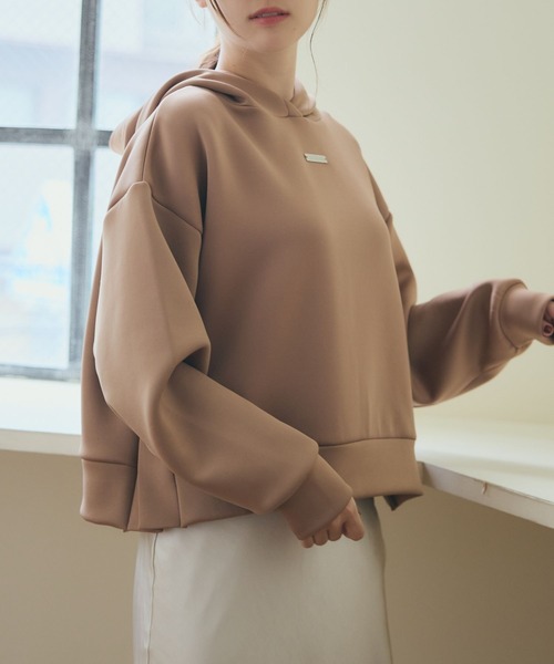 LANTINAM（ランティナム）の「【ユニセックス】ポンチフーディー(2サイズ展開)（パーカー・レディース・ネイビー系2/ピンク系2/ピンク系1/ネイビー系1/ブラウン系1/ブラウン系2・L/M）」の2枚目の写真
