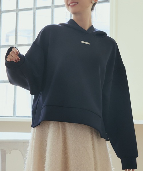 LANTINAM（ランティナム）の「【ユニセックス】ポンチフーディー(2サイズ展開)（パーカー・レディース・ネイビー系2/ピンク系2/ピンク系1/ネイビー系1/ブラウン系1/ブラウン系2・L/M）」の4枚目の写真