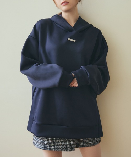 LANTINAM（ランティナム）の「【ユニセックス】ポンチフーディー(2サイズ展開)（パーカー・レディース・ネイビー系2/ピンク系2/ピンク系1/ネイビー系1/ブラウン系1/ブラウン系2・L/M）」の5枚目の写真