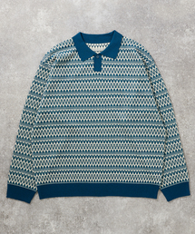 JOURNAL STANDARD | レトロモダンパターン L/S ニットポロシャツ(ポロシャツ)
