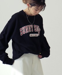 Sunny Smith（サニースミス）の「Sunny smith ヘビーウェイトカレッジ風アーチロゴ裏毛トレーナー（スウェット）」