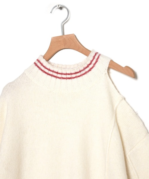 Alley by w closet(アリーバイダブルクローゼット)の「【Alley】肩あきロングニットプルオーバー(ニット/セーター・レディース・オフホワイト/チャコールグレー・FREE)」の10枚目の写真