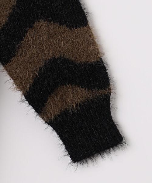 green label relaxing（グリーンレーベルリラクシング）の「TJ ウェーブボーダー プルオーバー 100cm-110cm（ニット/セーター・キッズ・ライトブルー/ブラック・XS110/S130）」の5枚目の写真