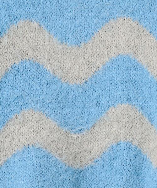 green label relaxing（グリーンレーベルリラクシング）の「TJ ウェーブボーダー プルオーバー 100cm-110cm（ニット/セーター・キッズ・ライトブルー/ブラック・XS110/S130）」の9枚目の写真