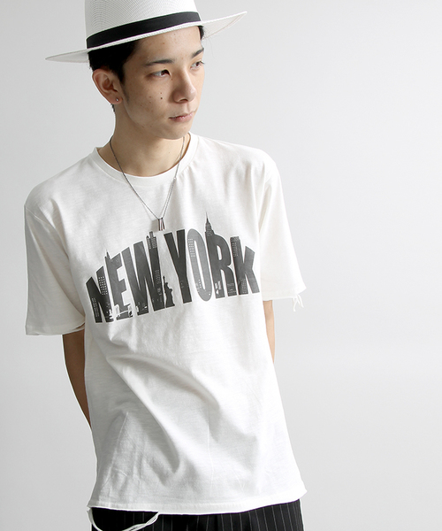 WEGO(ウィゴー)の「WEGO/クラッシュプリントTシャツ(Tシャツ/カットソー・メンズ・ブラック/カーキ/ホワイト・MEDIUM/LARGE)」の2枚目の写真