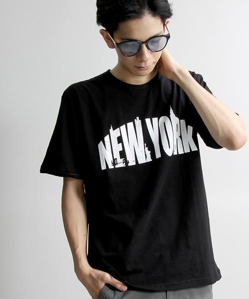 WEGO(ウィゴー)の「WEGO/クラッシュプリントTシャツ(Tシャツ/カットソー・メンズ・ブラック/カーキ/ホワイト・MEDIUM/LARGE)」の1枚目の写真