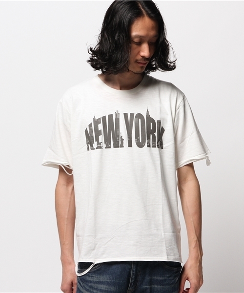 WEGO(ウィゴー)の「WEGO/クラッシュプリントTシャツ(Tシャツ/カットソー・メンズ・ブラック/カーキ/ホワイト・MEDIUM/LARGE)」の4枚目の写真