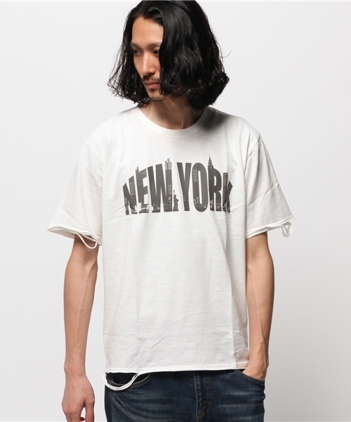 WEGO(ウィゴー)の「WEGO/クラッシュプリントTシャツ(Tシャツ/カットソー・メンズ・ブラック/カーキ/ホワイト・MEDIUM/LARGE)」の14枚目の写真