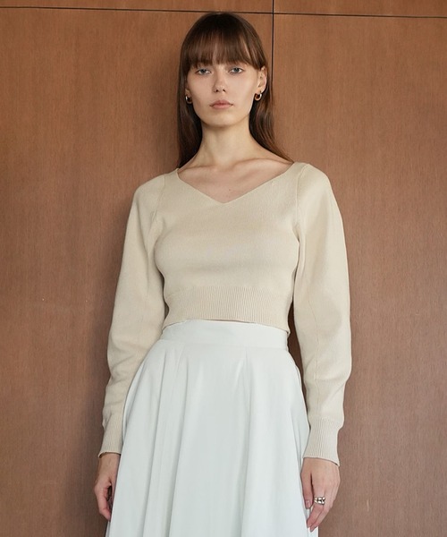CLANE（クラネ）の「V NECK SHORT KNIT TOPS（ニット/セーター