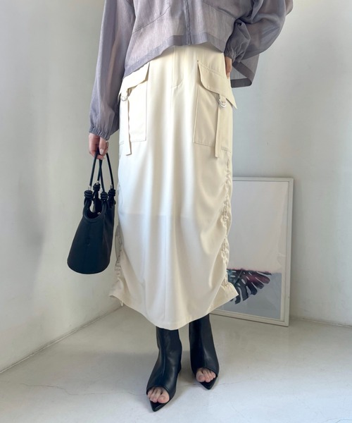 (K)JOSEMOONのカーゴスカート JOSE MOON スカート ARIMATSUSHIBORI” SKIRT GLOSSY/アリマツ