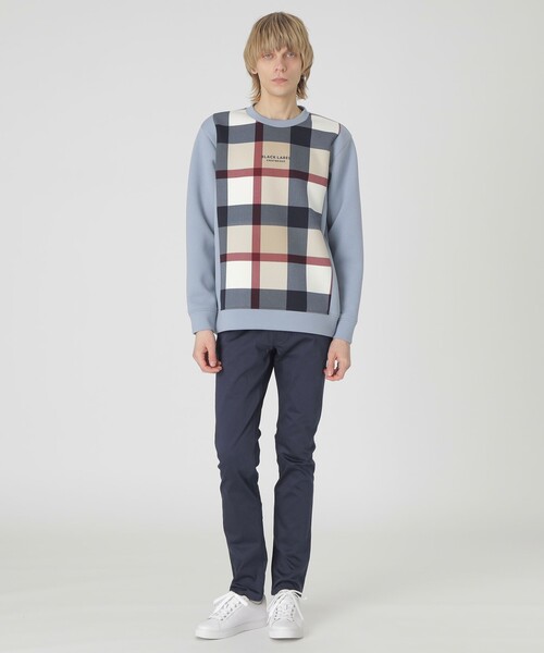 一部店舗限定パーシャルチェックスウェットシャツ　ブラックレーベルクレストブリッジ BLACK LABEL CRESTBRIDGE（ブラックレーベル・クレストブリッジ